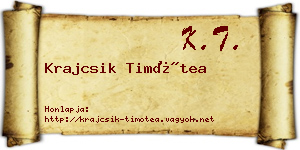 Krajcsik Timótea névjegykártya